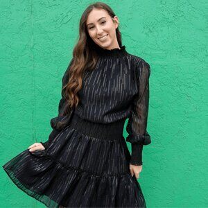 NWT - Elan Black Long Sleeve Troya Midi Dress